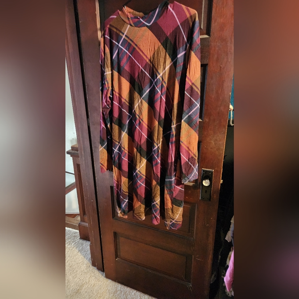 Plaid Long Sleeve Dress